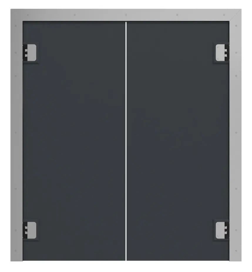 HÖRMANN dwuskrzydłowe drzwi wahadłowe z tworzywa sztucznego z ramą osłonową