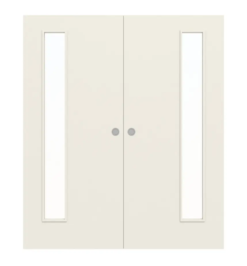 WESTAG Drzwi dwuskrzydłowe przesuwne Biel Uni A 242 PortaLit CPL z przeszkleniem LA-1B