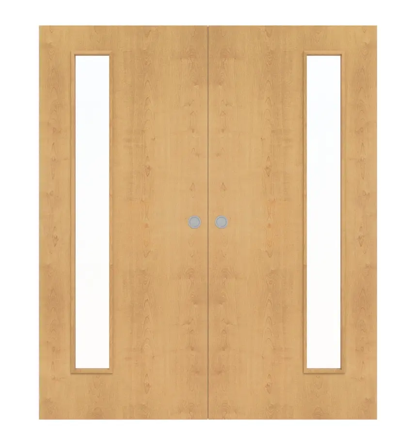 WESTAG klon rustykalny AH 74 PortaLit CPL drzwi dwuskrzydłowe białe z przeszkleniem LA-1B