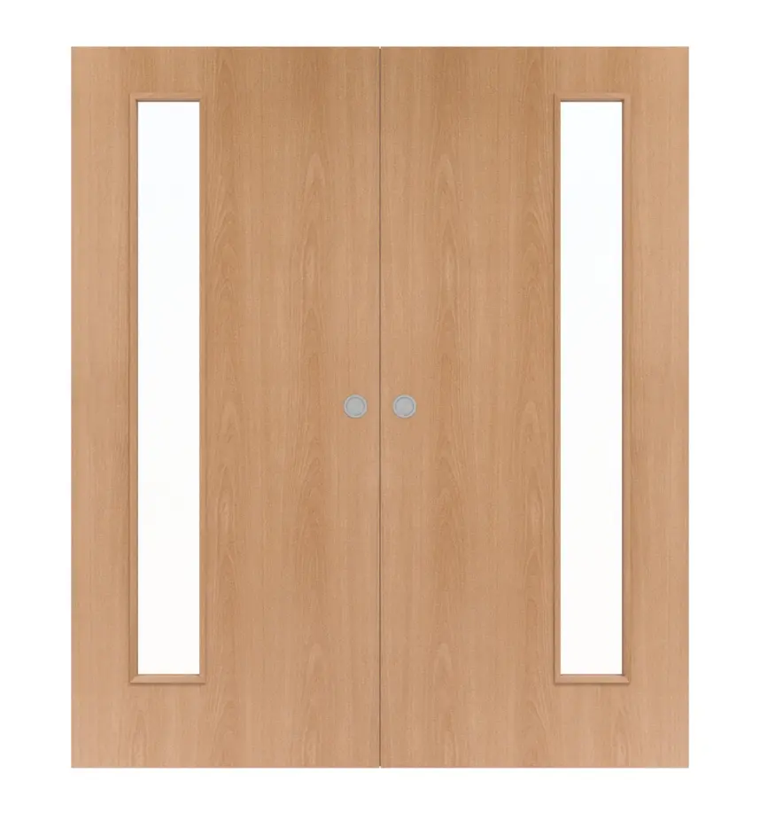 WESTAG dwuskrzydłowe drzwi przesuwne buk fladrowy BU 88 PortaLit CPL z przeszkleniem LA-1B
