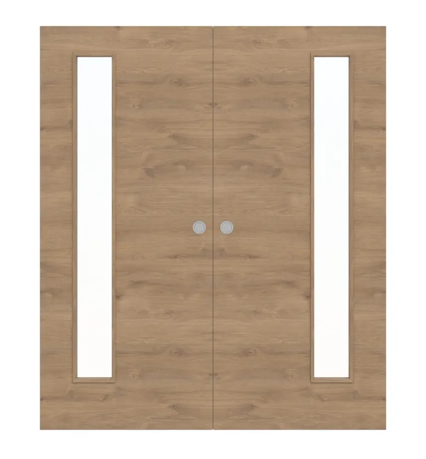 WESTAG dwuskrzydłowe drzwi przesuwne dąb Adria Cross EiC 767 PortaLit CPL z wycięciem na szybę LA-1B