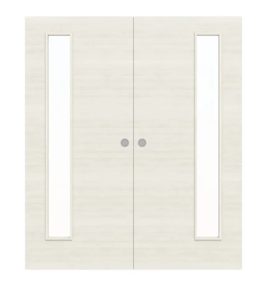 WESTAG Drzwi dwuskrzydłowe białe przesuwne Sosna Biała Krzyżowa PIC 230 PortaLit CPL z przeszkleniem LA-1B