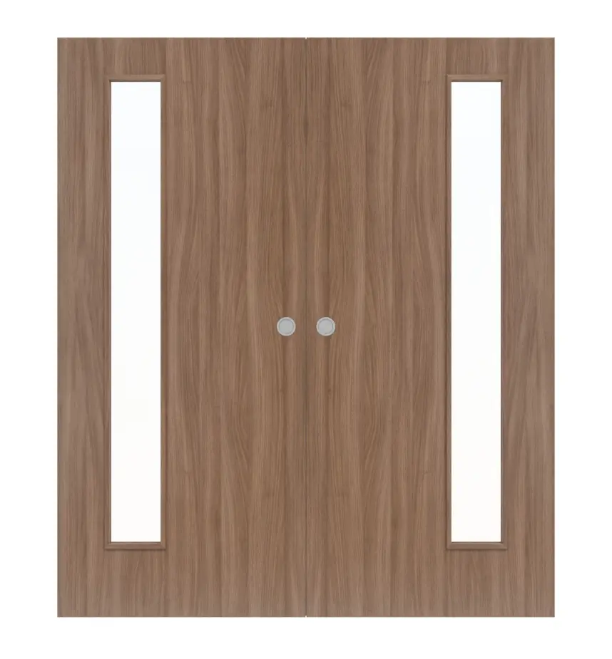 WESTAG dwuskrzydłowe drzwi przesuwne orzech włoski Noce NU 736 PortaLit CPL z wycięciem na szybę LA-1B