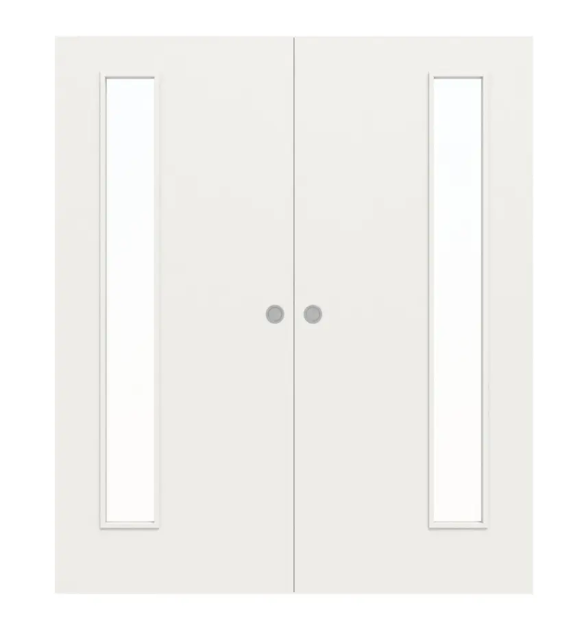 WESTAG drzwi dwuskrzydłowe przesuwne arctic biały, biały lakier RAL 9016 z przeszkleniem LA-1B