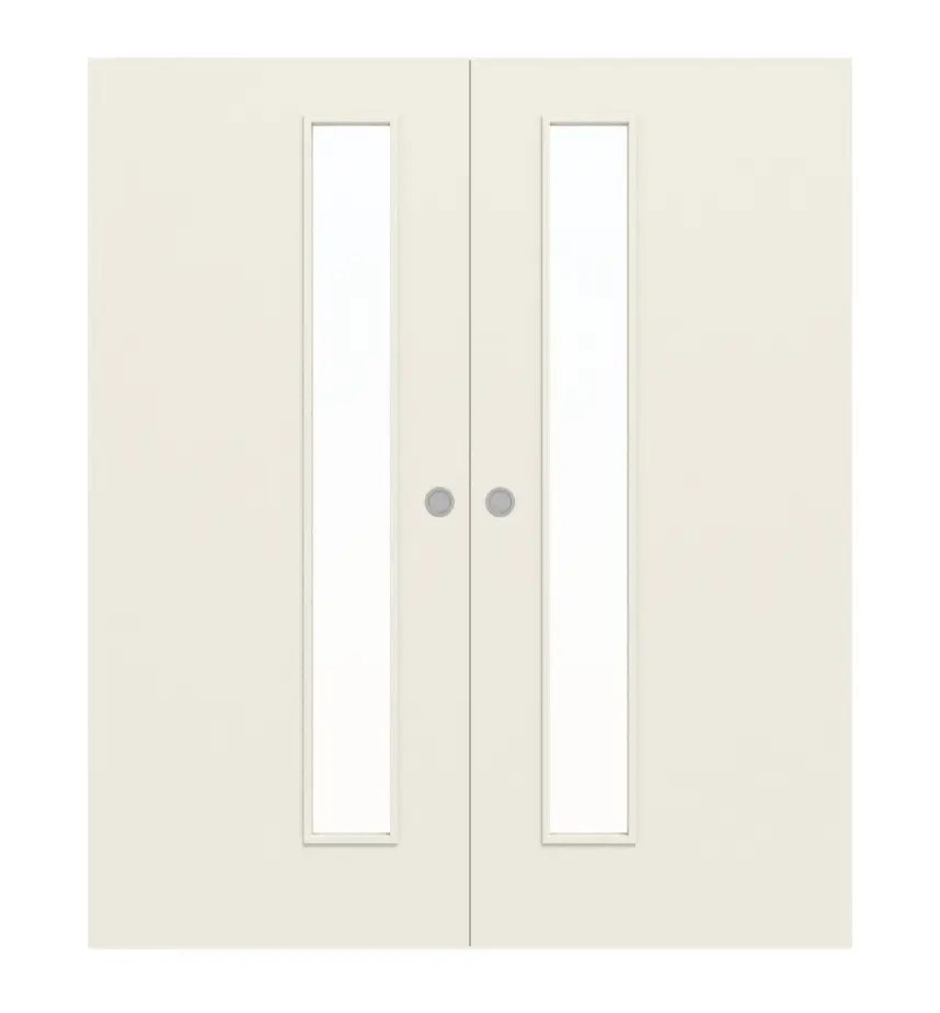 WESTAG drzwi dwuskrzydłowe białe przesuwne Klasyczna Biel A 223 RAL 9010 PortaLit CPL z przeszkleniem LA-1D