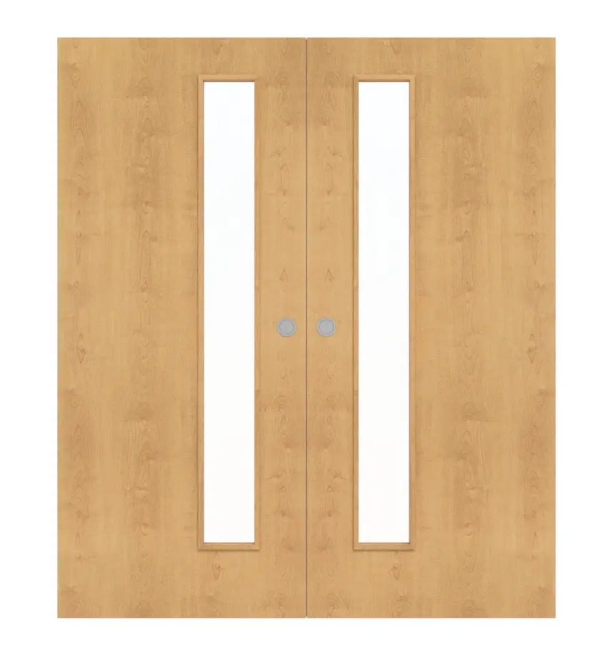 WESTAG klon rustykalny AH 74 PortaLit CPL drzwi dwuskrzydłowe białe z przeszkleniem LA-1D