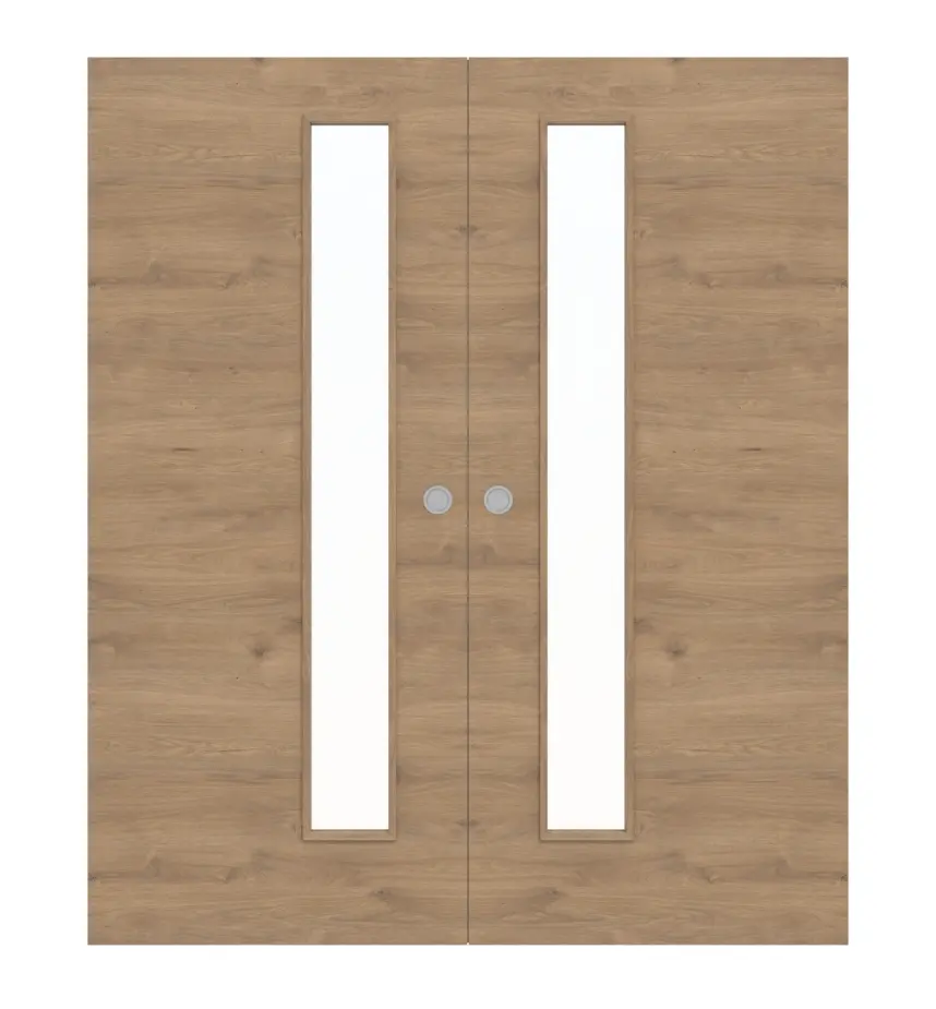 WESTAG drzwi dwuskrzydłowe białe przesuwne Dąb Adria Cross EiC 767 PortaLit CPL z przeszkleniem LA-1D