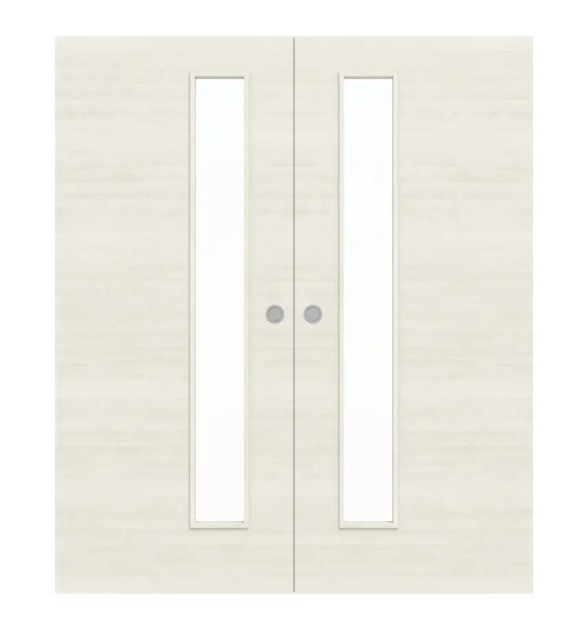 WESTAG Drzwi dwuskrzydłowe białe przesuwne Sosna Biała Krzyżowa PIC 230 PortaLit CPL z przeszkleniem LA-1D