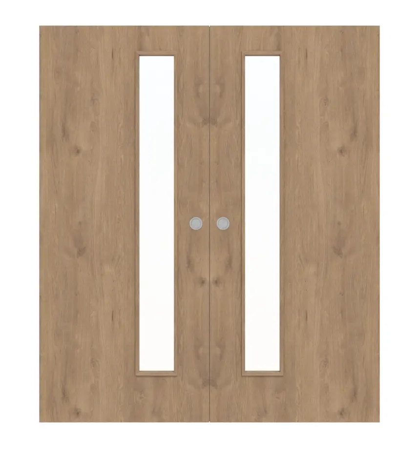 WESTAG drzwi dwuskrzydłowe białe przesuwne Dąb Adria Ei 767 PortaLit CPL z przeszkleniem LA-1D