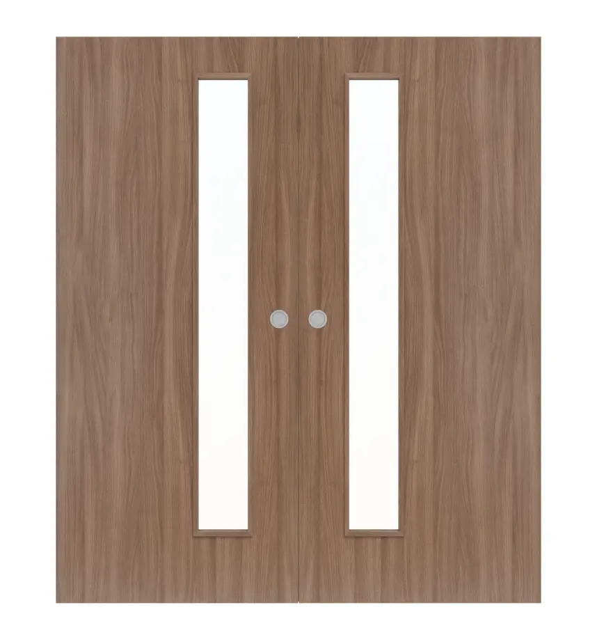 WESTAG dwuskrzydłowe drzwi przesuwne orzech włoski Noce NU 736 PortaLit CPL z przeszkleniem LA-1D