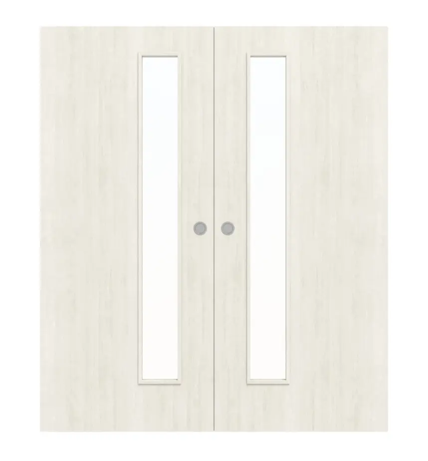 WESTAG dwuskrzydłowe drzwi przesuwne sosna biała Pi 230 PortaLit CPL z przeszkleniem LA-1D
