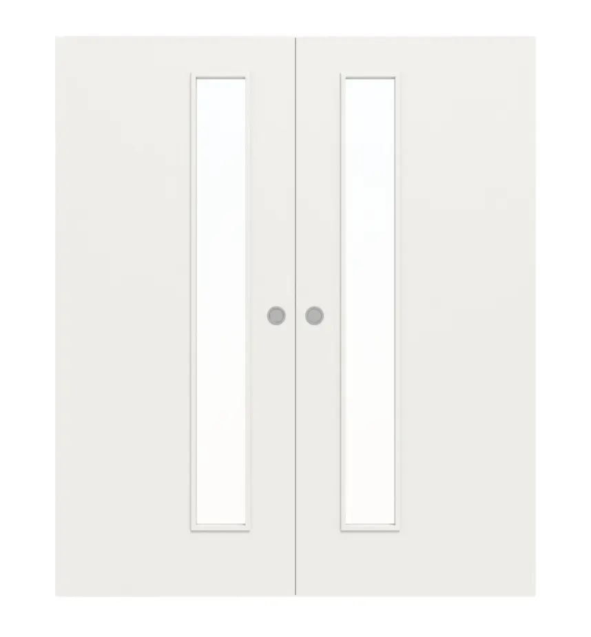 WESTAG drzwi dwuskrzydłowe przesuwne biały lakier RAL 9016 z przeszkleniem LA-1D