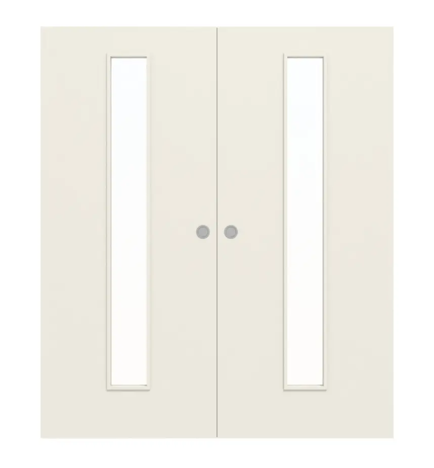 WESTAG Drzwi dwuskrzydłowe przesuwne Biel Uni A 242 PortaLit CPL z przeszkleniem LA-1