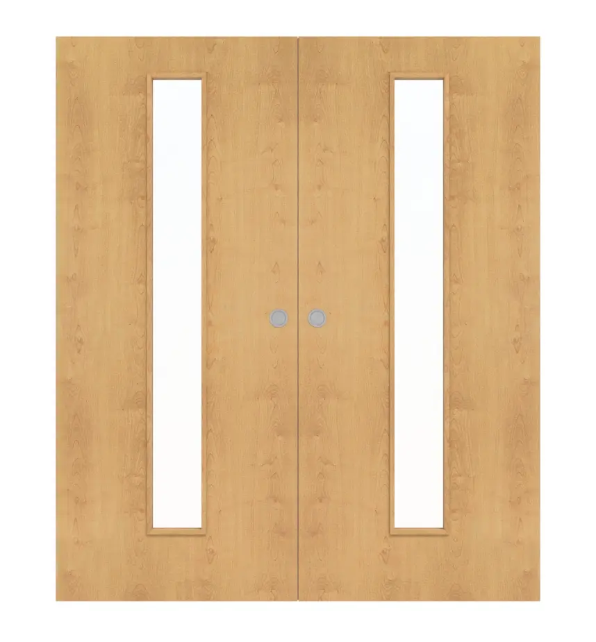 WESTAG klon rustykalny AH 74 PortaLit CPL drzwi dwuskrzydłowe białe z przeszkleniem LA-1