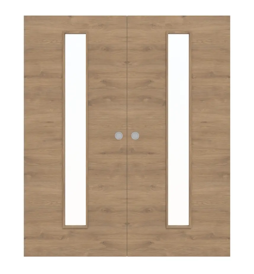 WESTAG drzwi dwuskrzydłowe białe przesuwne dąb Adria Cross EiC 767 PortaLit CPL z przeszkleniem LA-1