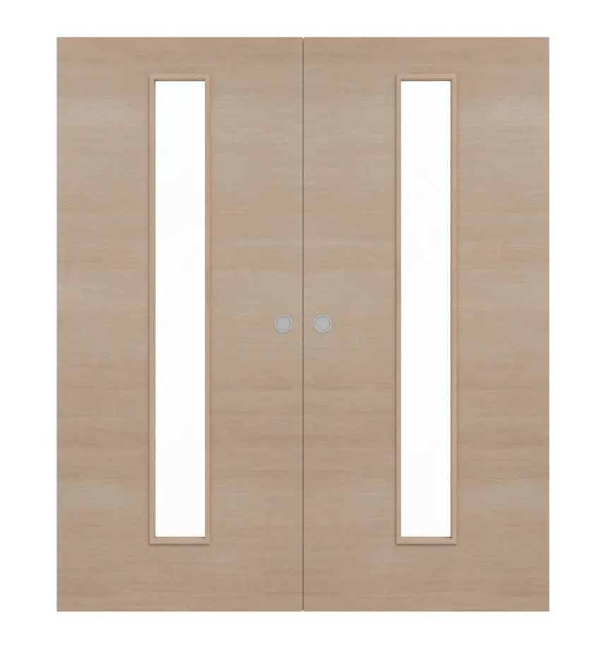 WESTAG Drzwi dwuskrzydłowe białe przesuwne Pinia Jasna Krzyżowa Pic 11 PortaLit CPL z przeszkleniem LA-1