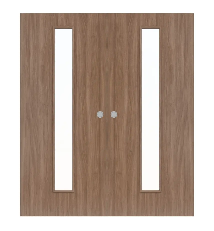 WESTAG dwuskrzydłowe drzwi przesuwne orzech włoski Noce NU 736 PortaLit CPL z przeszkleniem LA-1