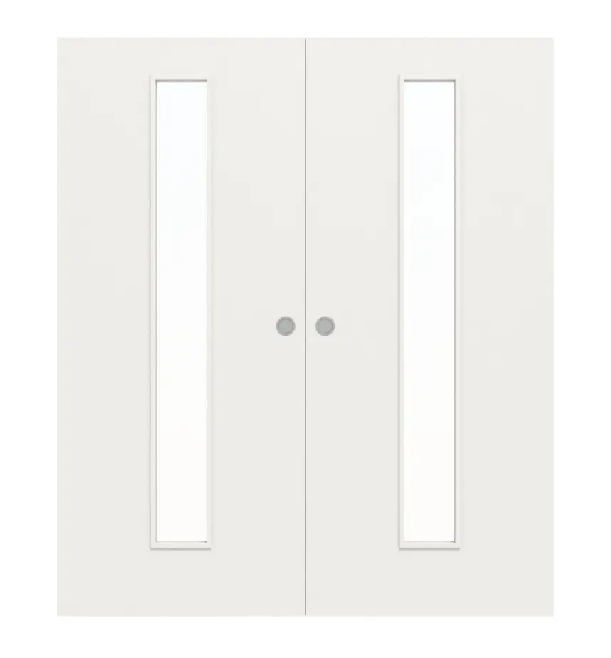 WESTAG drzwi dwuskrzydłowe przesuwne arctic biały, biały lakier RAL 9016 z przeszkleniem LA-1