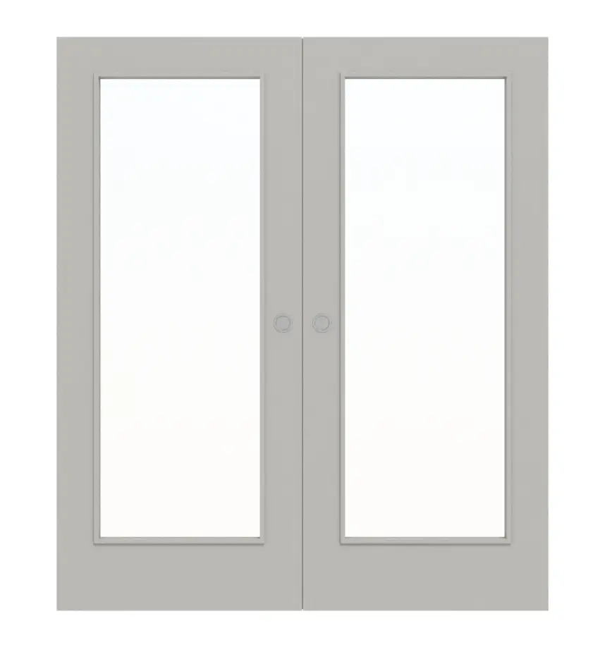 WESTAG drzwi dwuskrzydłowe przesuwne białe Jasnoszary A 402 PortaLit CPL z przeszkleniem LA-1000
