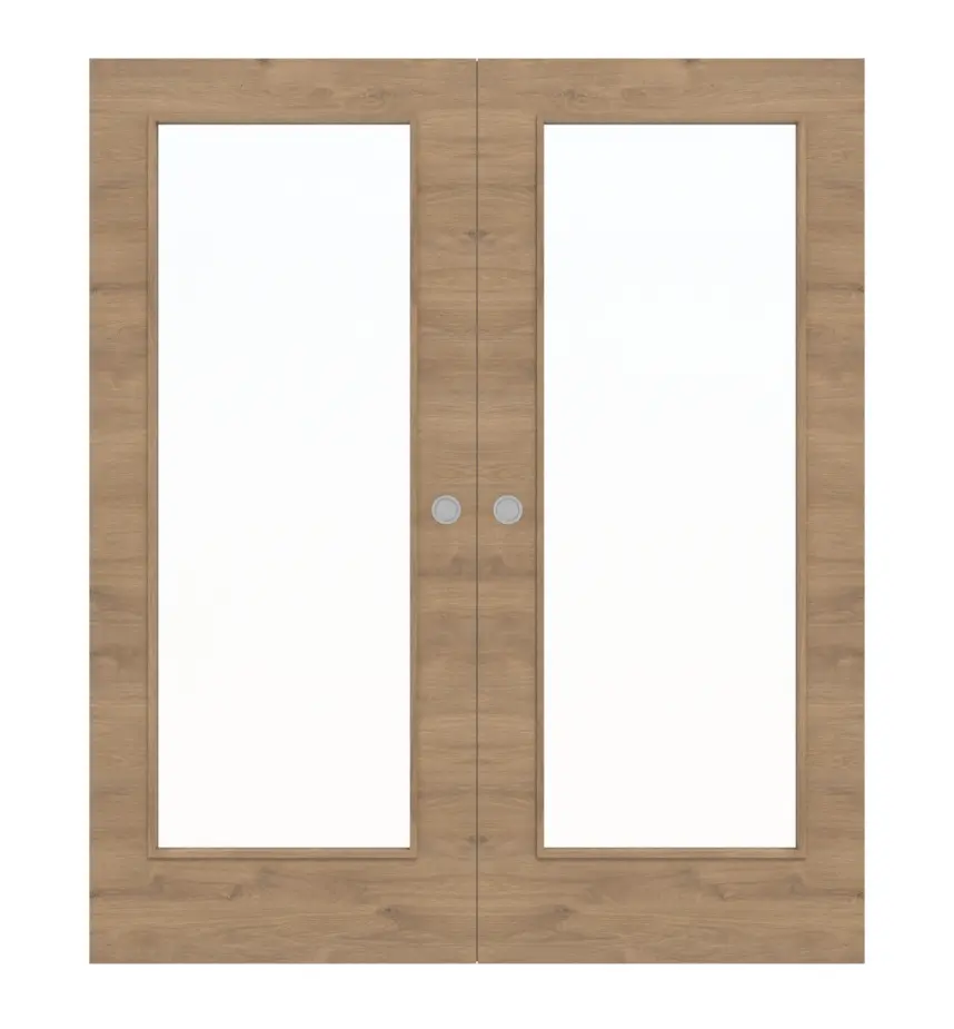 WESTAG dwuskrzydłowe drzwi przesuwne dąb Adria Cross EiC 767 PortaLit CPL z przeszkleniem LA-1000