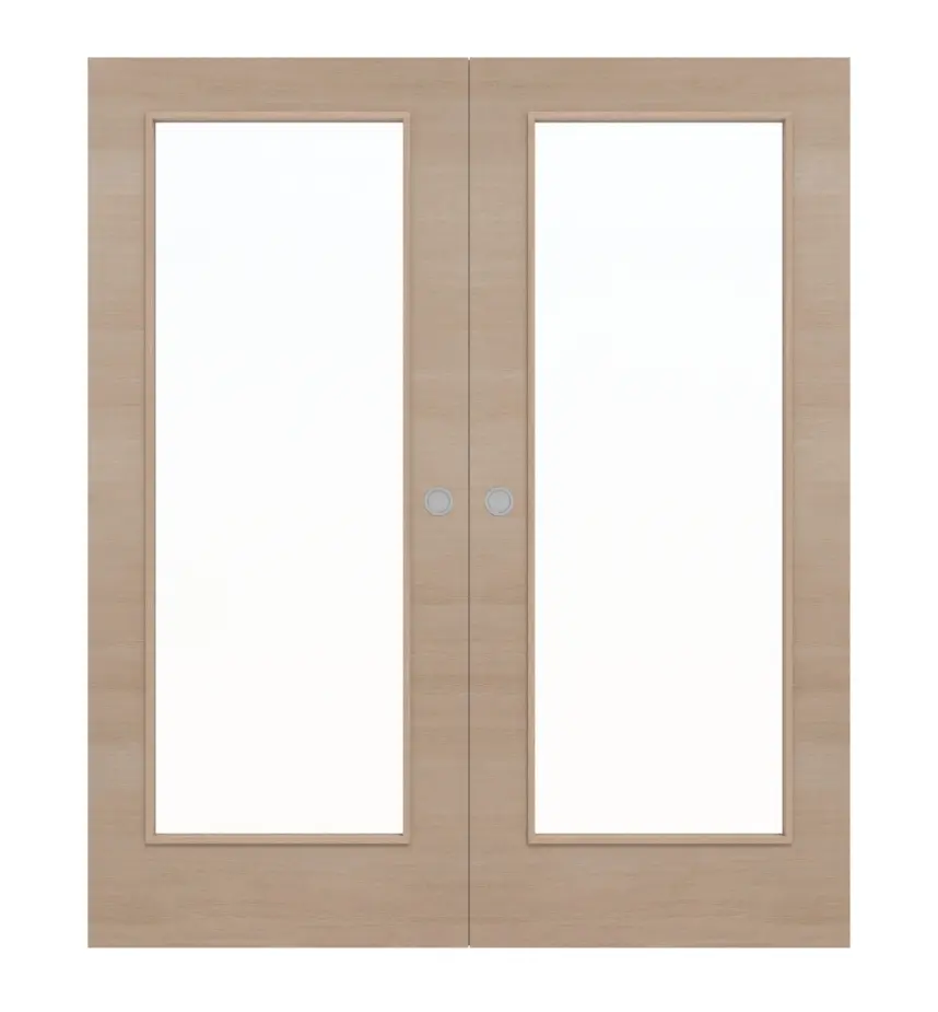 WESTAG Drzwi dwuskrzydłowe białe przesuwne Pinia Jasna Krzyżowa Pic 11 PortaLit CPL z przeszkleniem LA-1000