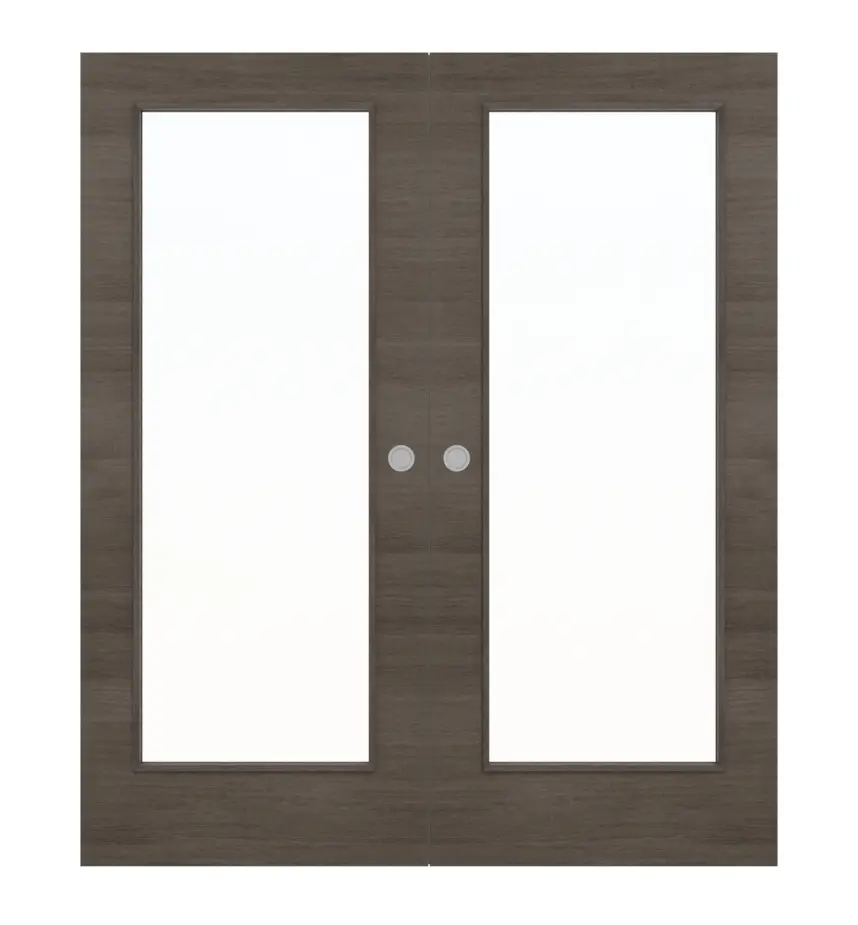 WESTAG drzwi dwuskrzydłowe białe przesuwne Pinia szara Cross PiC 44 PortaLit CPL z przeszkleniem LA-1000