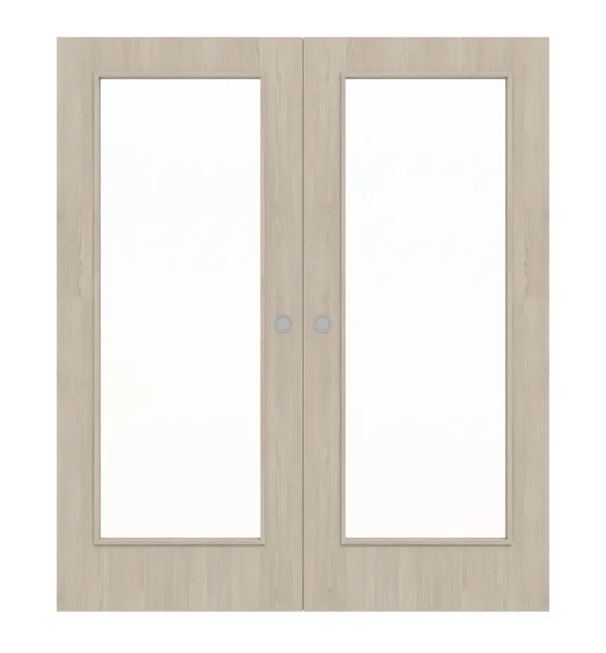 WESTAG dwuskrzydłowe drzwi przesuwne dąb platynowy Ei 424 PortaLit CPL z przeszkleniem LA-1000