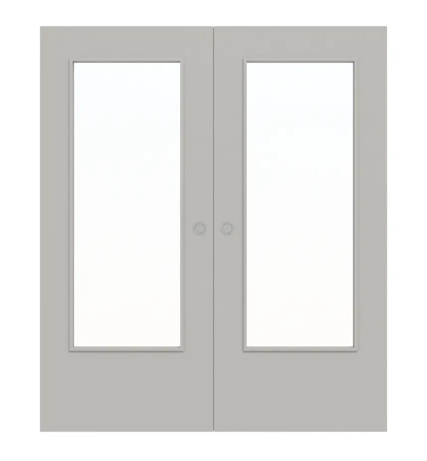 WESTAG dwuskrzydłowe drzwi przesuwne jasnoszary A 402 PortaLit CPL z przeszkleniem LA-DIN
