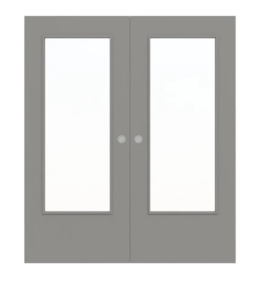 WESTAG drzwi dwuskrzydłowe białe przesuwne Kitt A 446 PortaLit CPL z przeszkleniem LA-DIN