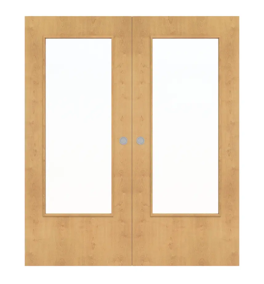 WESTAG klon rustykalny AH 74 PortaLit CPL drzwi dwuskrzydłowe białe przesuwne z przeszkleniem LA-DIN