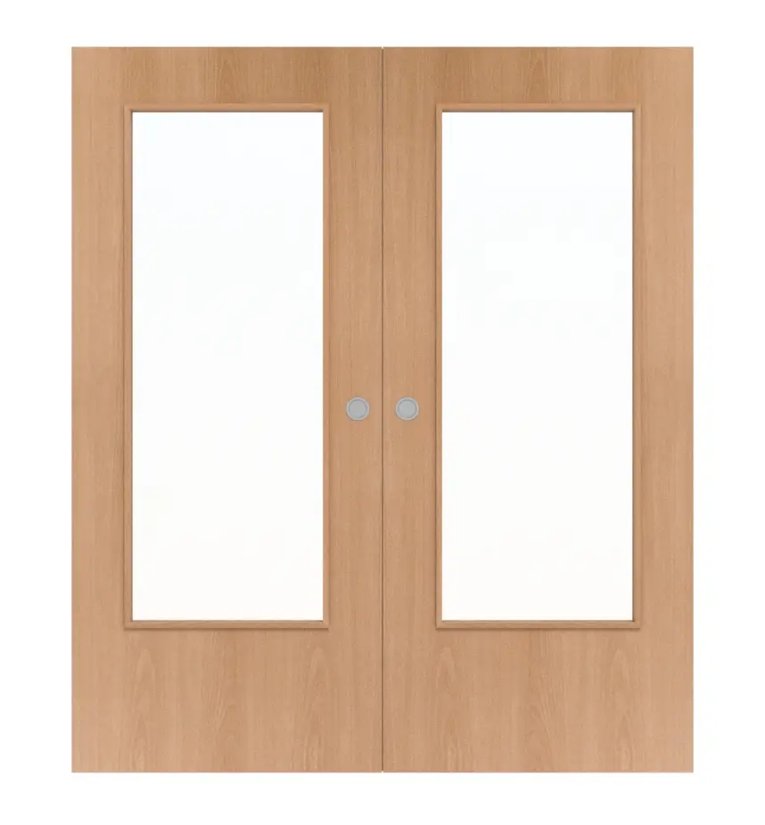 WESTAG dwuskrzydłowe drzwi przesuwne buk fladrowy BU 88 PortaLit CPL z przeszkleniem LA-DIN
