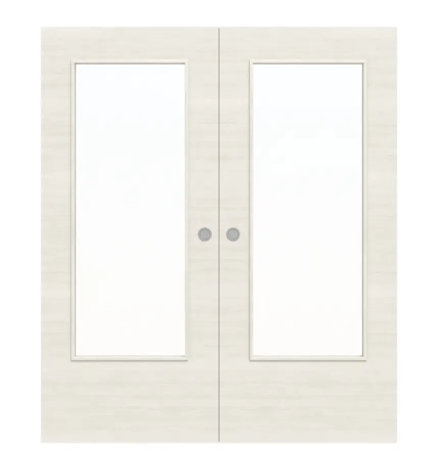 WESTAG dwuskrzydłowe drzwi przesuwne sosna biała Cross PIC 230 PortaLit CPL z przeszkleniem LA-DIN