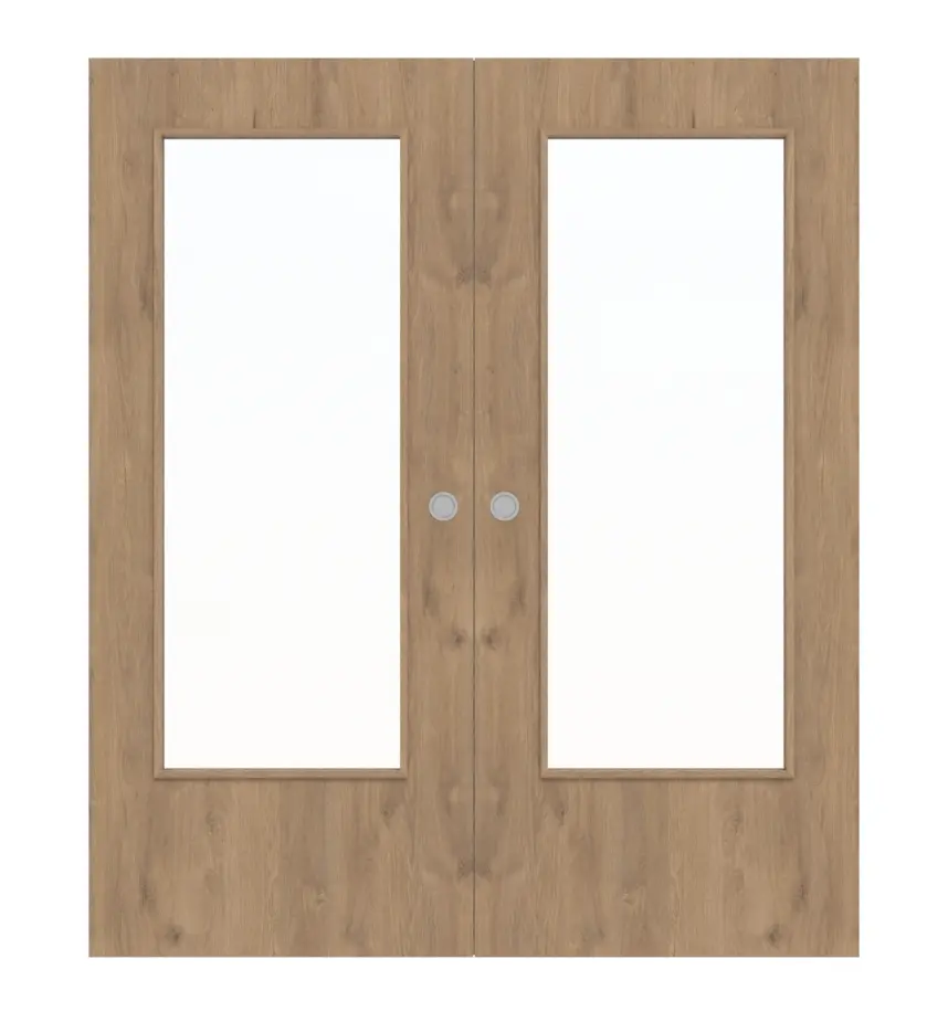 WESTAG dwuskrzydłowe drzwi przesuwne dąb Adria Ei 767 PortaLit CPL z przeszkleniem LA-DIN