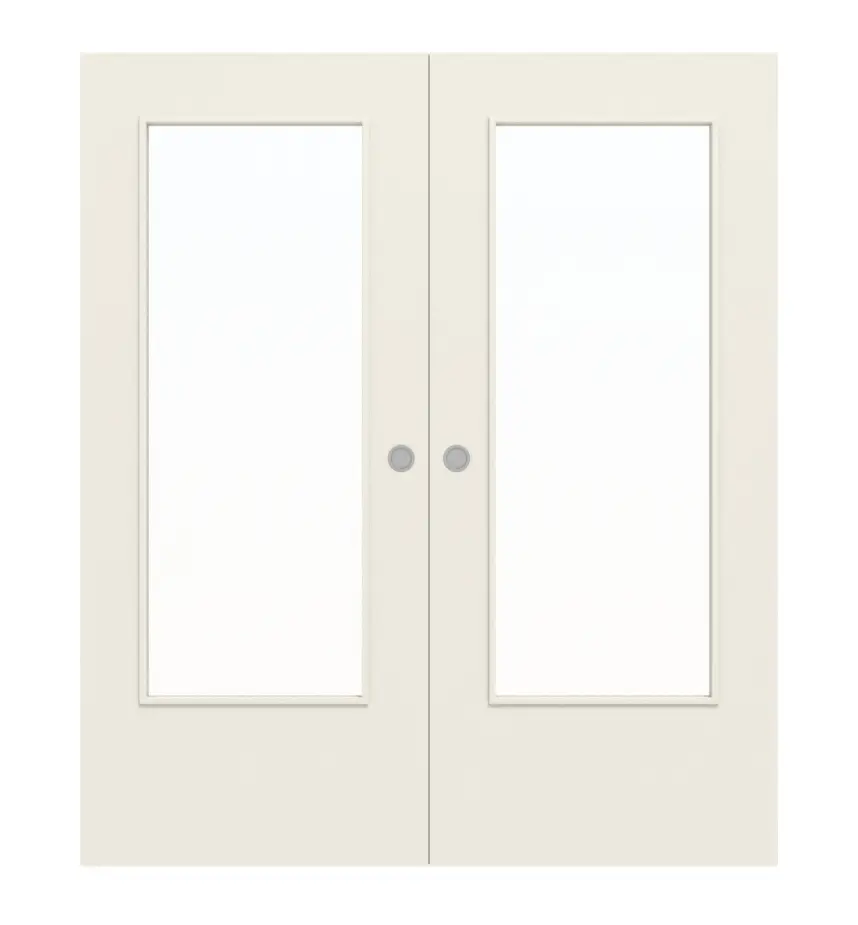 WESTAG drzwi dwuskrzydłowe przesuwne Klasyczna Biel RAL 9010 Biały lakier z przeszkleniem LA-DIN