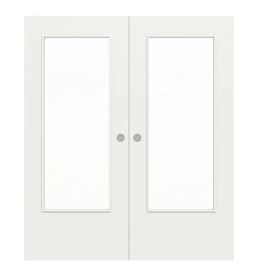 WESTAG drzwi przesuwne dwuskrzydłowe arctic biały RAL 9016 biały lakier z przeszkleniem LA-DIN