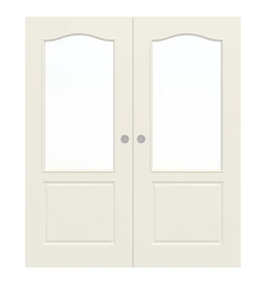 Widok frontowy modelu Provence Typ 4002-B-LA biały lakier dwuskrzydłowe drzwi przesuwne - Westag & Getalit