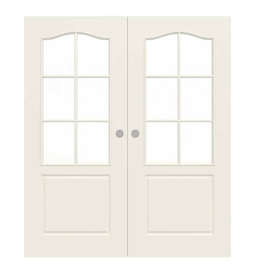 Widok frontowy modelu Provence Typ 4002-B-LA szpros 5 biały lakier dwuskrzydłowe drzwi przesuwne - Westag & Getalit