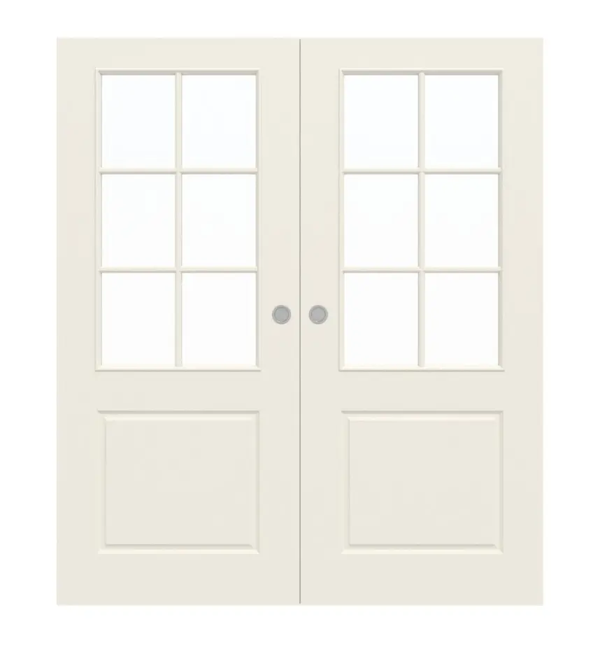 Widok frontowy Provence Typ 4002-LA szpros 3 biały lakier dwuskrzydłowe drzwi przesuwne - Westag & Getalit