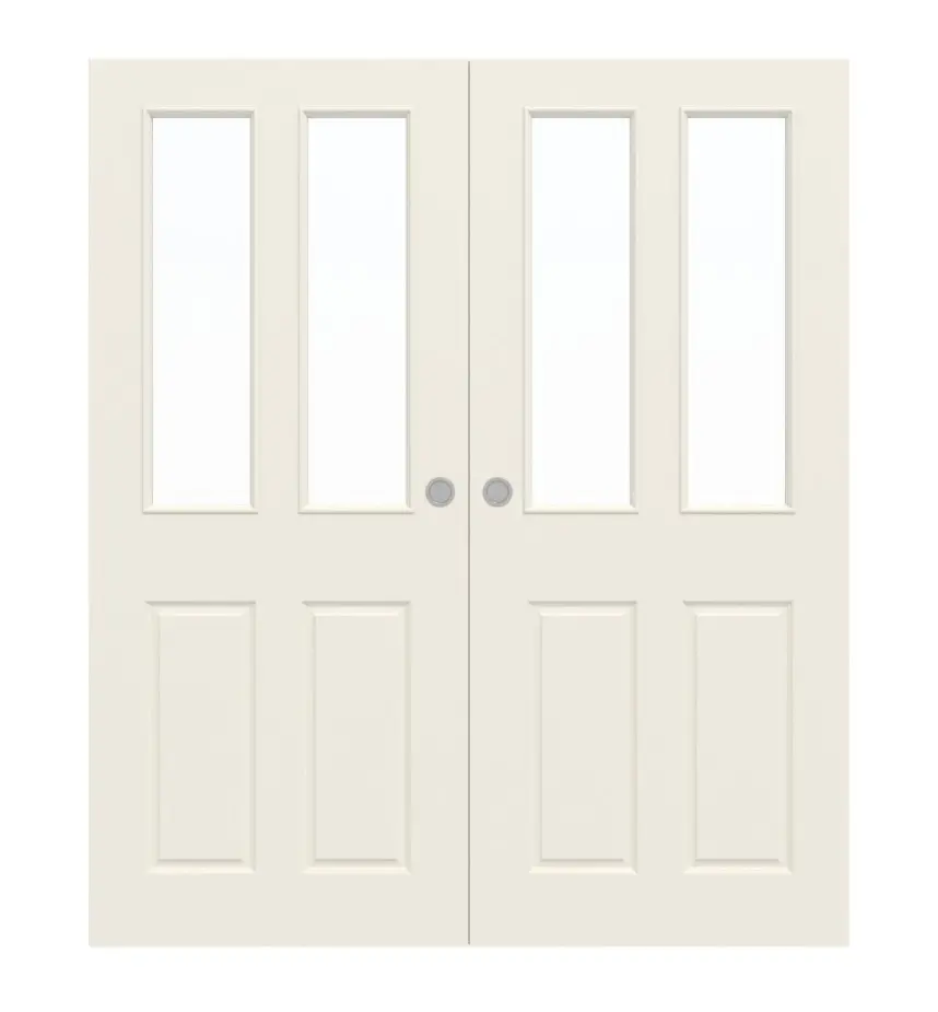 Widok frontowy Provence Typ 4004-2LA biały lakier dwuskrzydłowe drzwi przesuwne - Westag & Getalit