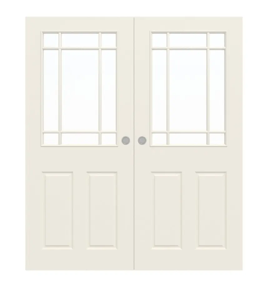 Widok frontowy modelu Provence Typ 4004-LA szpros 7 biały lakier dwuskrzydłowe drzwi przesuwne - Westag & Getalit