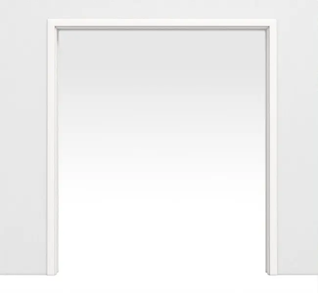 Widok frontowy dwuskrzydłowego systemu drzwi przesuwnych PortaLit arctic biały A222 chowanego w ścianę - Westag