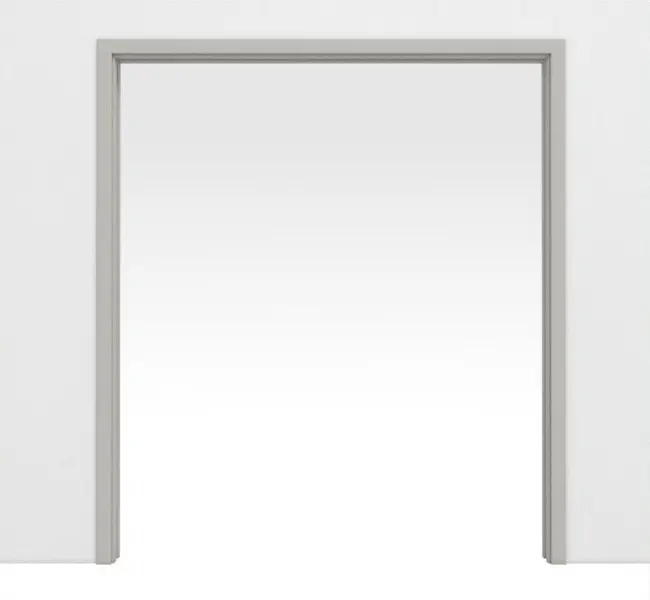 Widok frontowy dwuskrzydłowego systemu drzwi przesuwnych PortaLit jasnoszary A402 chowanego w ścianę - Westag & Getalit