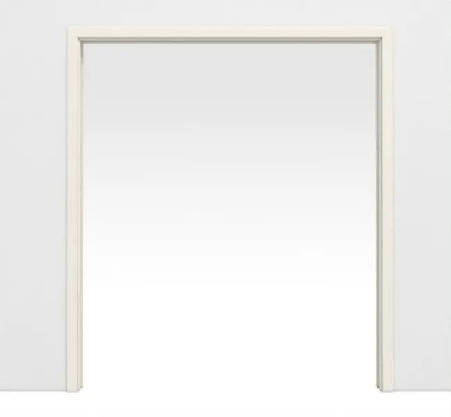 Widok frontowy dwuskrzydłowego systemu drzwi przesuwnych WestaLack klasyczna biel RAL 9010 chowanego w ścianę - Westag & Getalit