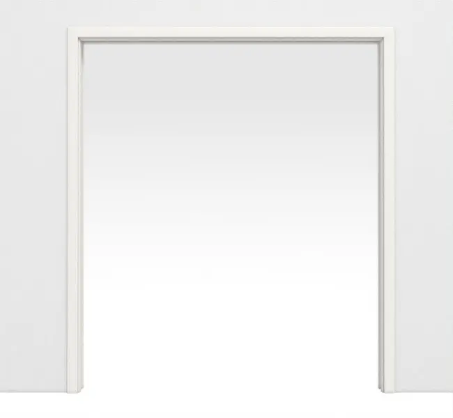 Widok frontowy dwuskrzydłowego systemu drzwi przesuwnych WestaLack arctic biały RAL 9016 chowanego w ścianę - Westag & Getalit