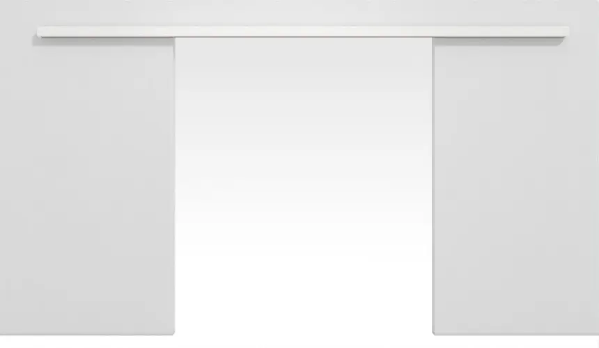 Widok frontowy systemu podwójnych drzwi przesuwnych PortaLit arctic biały A222 naściennego bez ościeżnicy - Westag