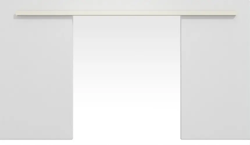 Widok frontowy dwuskrzydłowego systemu drzwi przesuwnych PortaLit biel uni A242 naściennego bez ościeżnicy - Westag & Getalit