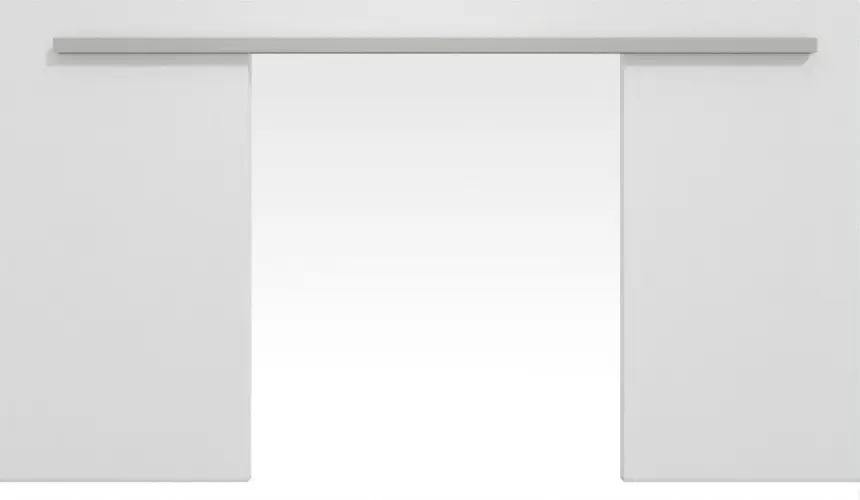 Widok frontowy naściennego systemu podwójnych drzwi przesuwnych PortaLit jasnoszary A402 bez ościeżnicy - Westag & Getalit