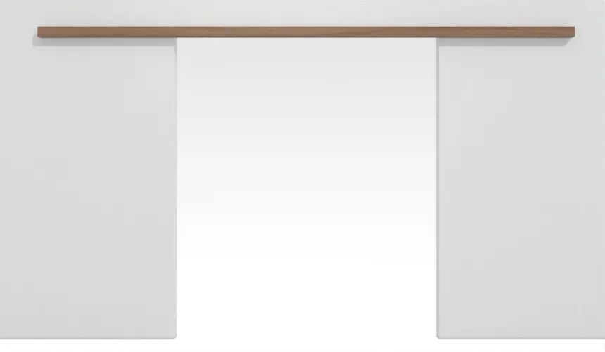 Widok frontowy systemu drzwi przesuwnych dwuskrzydłowych PortaLit orzech włoski Noce NU736 naściennego bez ościeżnicy - Westag & Getalit