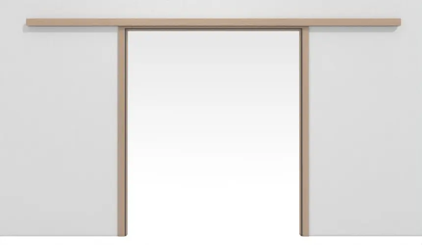 WESTAG 2-skrzydłowy system drzwi przesuwnych naścienny pinia jasna Pi 11 PortaLit CPL z ościeżnicą