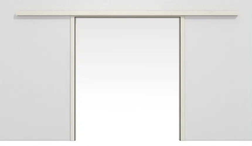 SYSTEM podwójnych drzwi przesuwnych WESTAG na ścianie, sosna biała Pi 230 PortaLit CPL z ościeżnicą